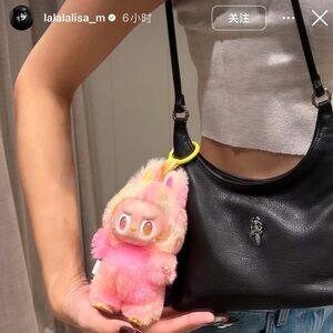 [NEW] POP MART Labubu Big into Energy Plush Pendant Keychain Loyalty Pink Yellow